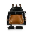 Large vintage black and camel shoulder bag