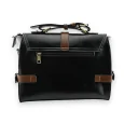 Sac cartable vintage grand format noir et camel