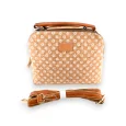 Square cork bag with daisy pattern