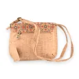 Cork shoulder bag with graphic flap