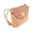 Cork shoulder bag with graphic flap