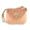 Cork shoulder bag with graphic flap