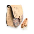 Cork shoulder bag with perforated flap