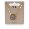 Gold-plated steel necklace with a strass locket and openwork star
