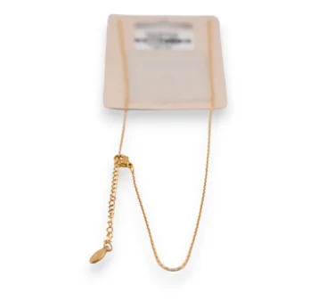 Golden steel necklace vintage white mother-of-pearl fan