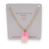 Collier acier nounours bonbon nuances de rose