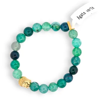 Buddha-Armband aus grünem Achat