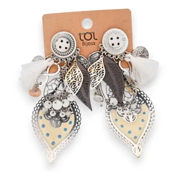 Large white Lolilota clip earrings