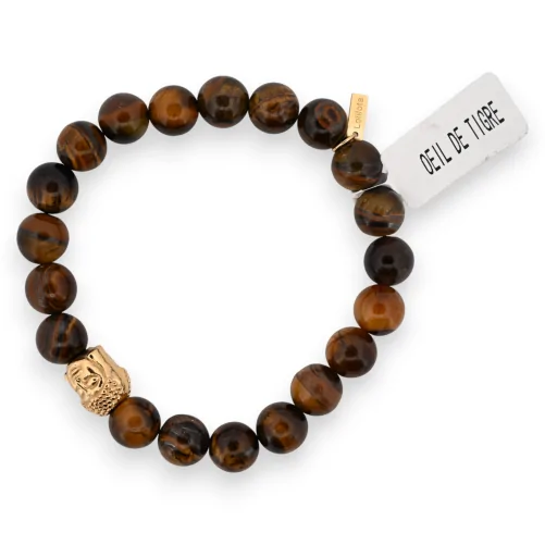 Tiger eye charm bracelet with a Buddha
