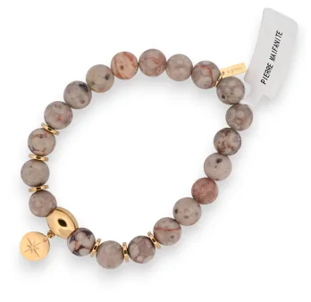 Stone Maifanite Bracelet with pendant medal
