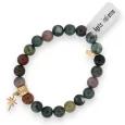 Bracelet perles Agate Indienne avec charm étoile