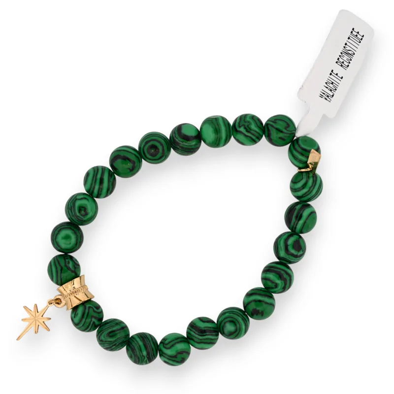 Bracelet de Malachite avec un charm étoile