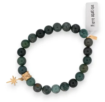 Pulsera de piedra acuática con un dije de estrella