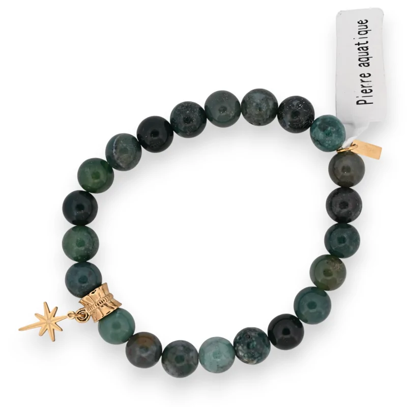 Pulsera de piedra acuática con un dije de estrella