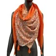 Square patchwork scarf printed in liberty orange