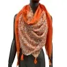 Square patchwork scarf printed in liberty orange