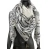 Foulard patchwork léopard et zèbre noir et blanc