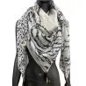 Patchwork scarf leopard and zebra black and white