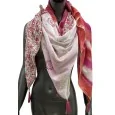 Foulard patchwork tie & dye e liberty lampone