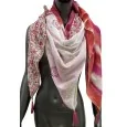 Patchwork scarf tie & dye and raspberry liberty
