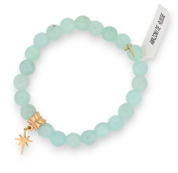 Bracciale in Amazonite russa con charm a forma di stella