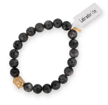 Labradorite Bracelet with a Buddha Charm