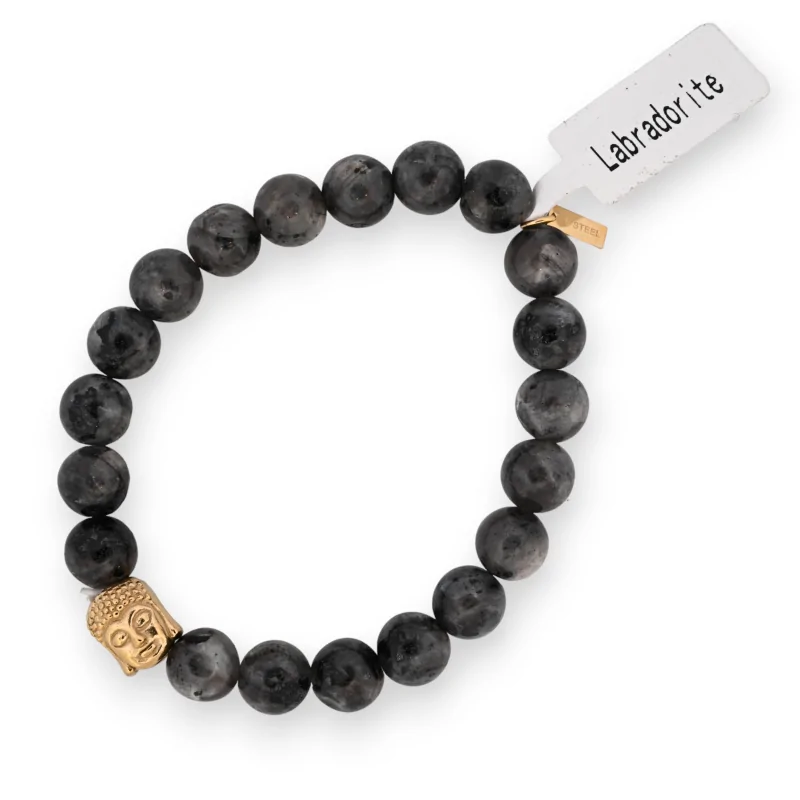 Bracelet Labradorite avec un charm bouddha