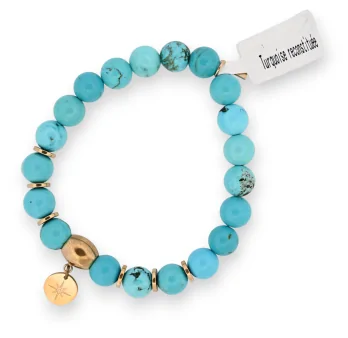 Reconstituted turquoise bracelet with locket charm