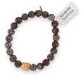 Snow Flake Obsidian Bracelet with Buddha Charm