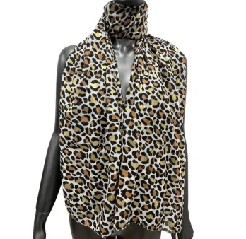 Pañuelo de leopardo con detalles dorados