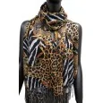 Animal skins and brown chains printed scarf