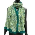 Foulard ethnique à détails dorés vert