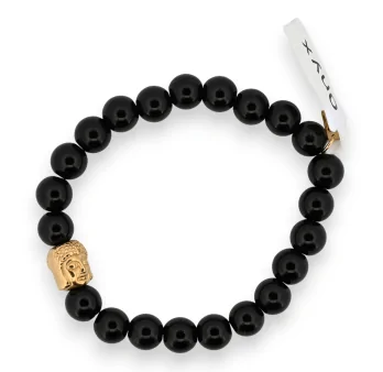 Onyx charm Buddha bracelet