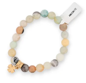 Amazonite Bracelet with Clover Charm