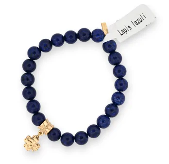 Lapis Lazuli Bracelet Clover Charm