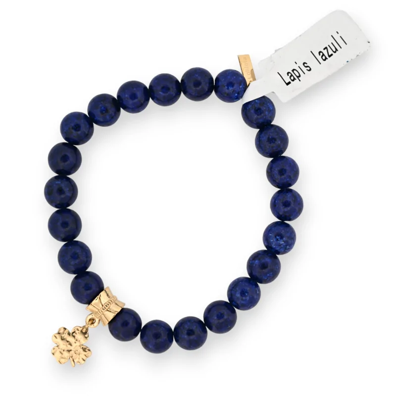 Bracelet Lapis Lazuli charm trèfle