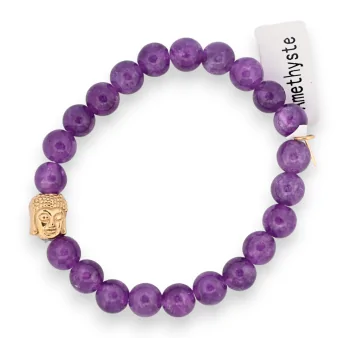 Amethyst Bracelet with Buddha Charm