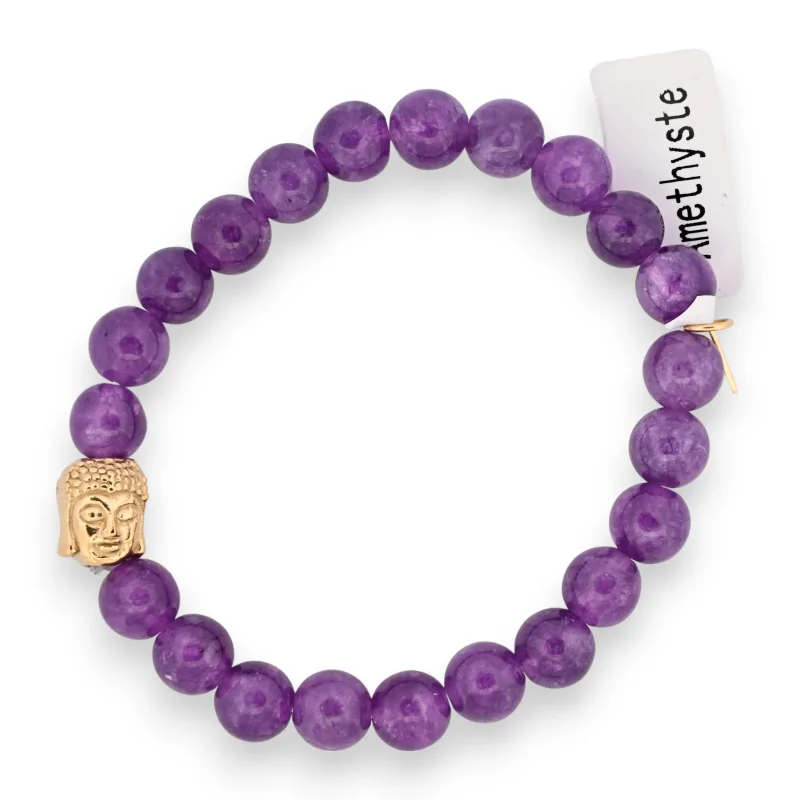 Amethyst Bracelet with Buddha Charm