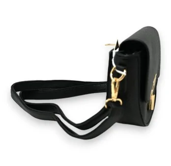 Bolso de bandolera negro con cierre dorado elegante