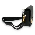 Black shoulder bag with chic gold clasp