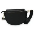 Black shoulder bag with chic gold clasp