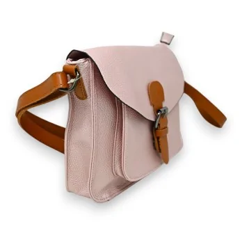 Metallic pink satchel shoulder bag