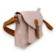 Sac bandoulière cartable rose métalisé