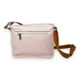 Sac bandoulière cartable rose métalisé