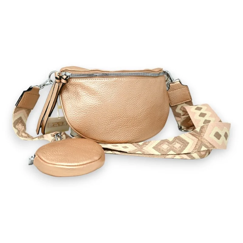 Metallic pink fanny pack crossbody bag