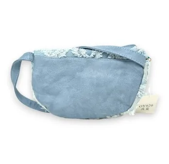 Washed light blue jeans fanny pack crossbody bag