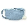 Washed light blue jeans fanny pack crossbody bag