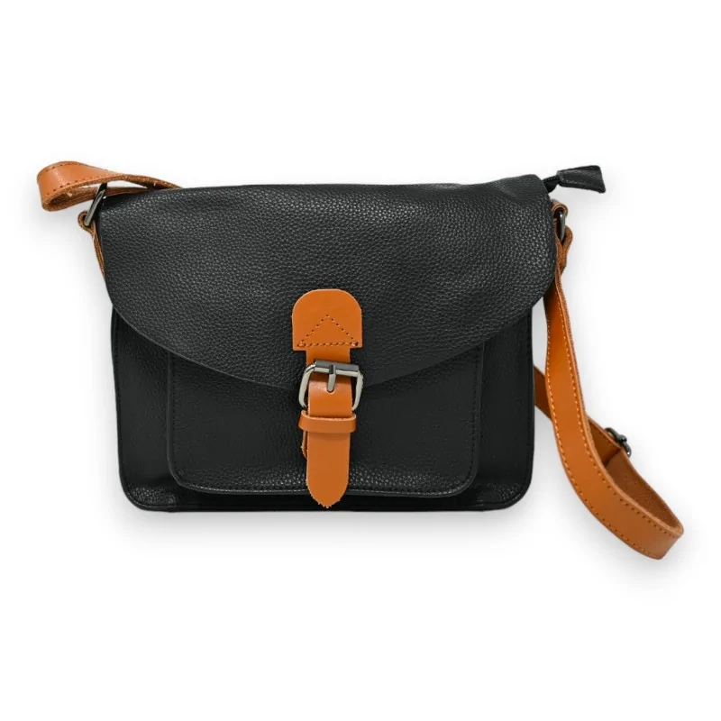 Black shoulder strap satchel bag