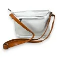 Silver messenger bag with shoulder strap