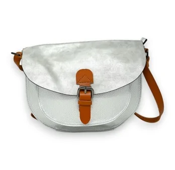 Silver round shoulder bag briefcase